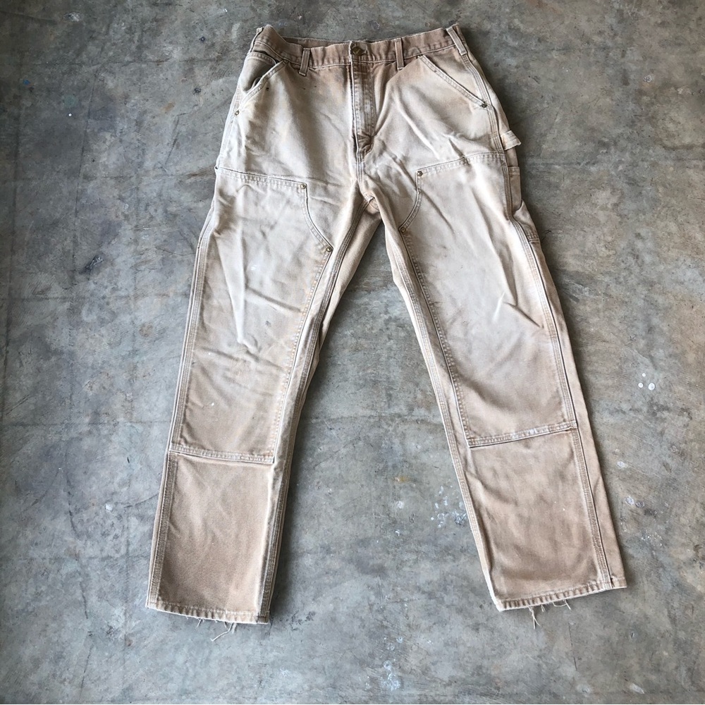 Vintage Carhartt Double Knee Carpenter Pants UNION MADE IN USA 34x32 Distressed